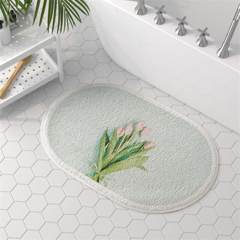 tapis de bain fleurs