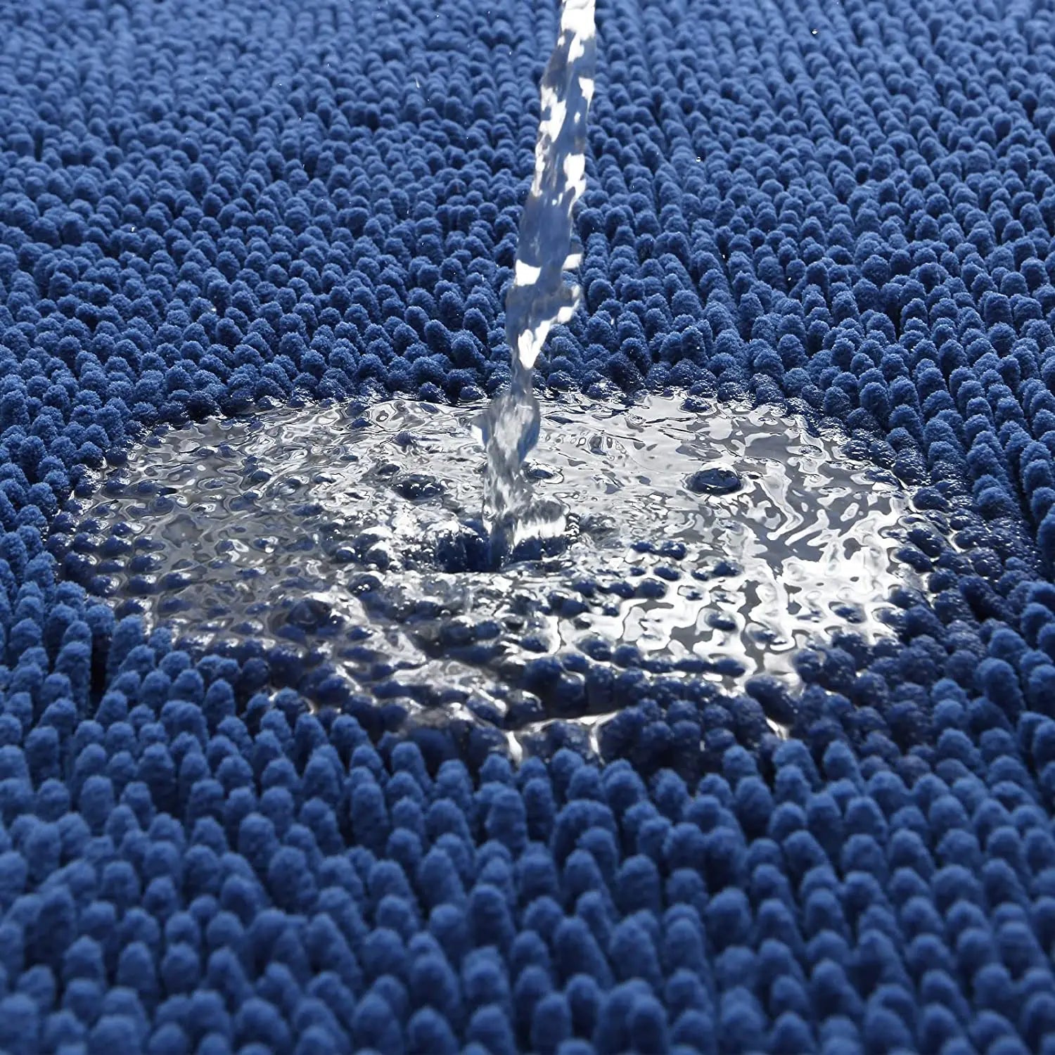 Tapis de bain grande taille bleu marine – Image 3