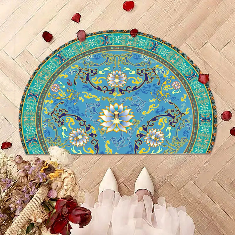 Tapis de bain demi lune original vert