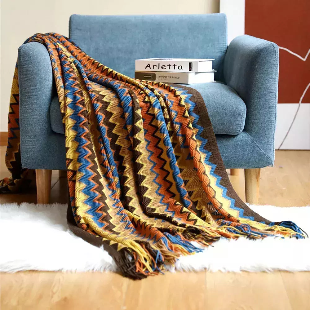 plaids indiens vintage | Designix - Boho coffee 127x180cm - https://designix.fr/