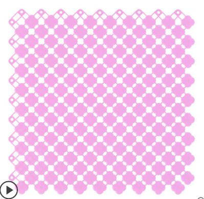 Tapis de bain puzzle rose