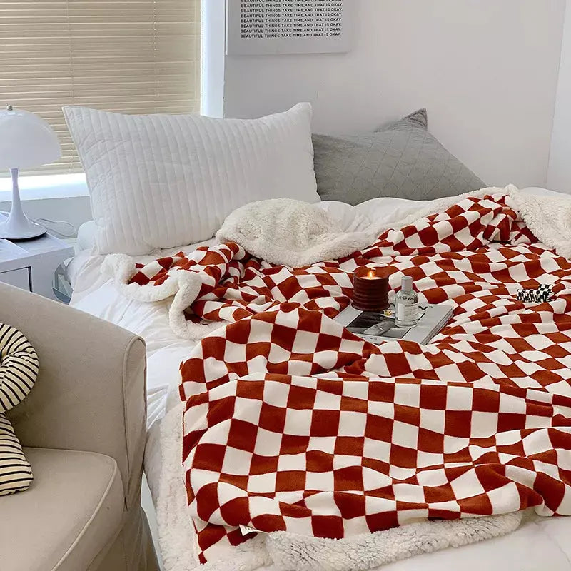 plaid damier épais et chaud | Designix - - https://designix.fr/
