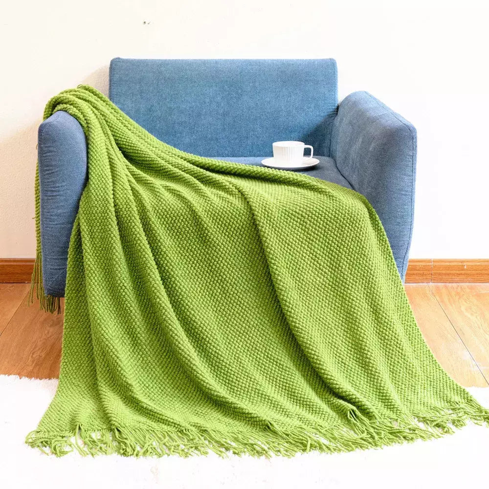 plaid jeté de canapé | Designix - corn light green 127x172cm CHINA - https://designix.fr/