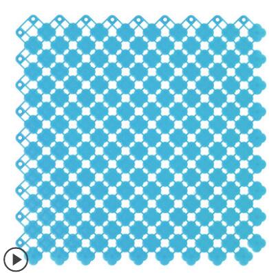 Tapis de bain puzzle bleu