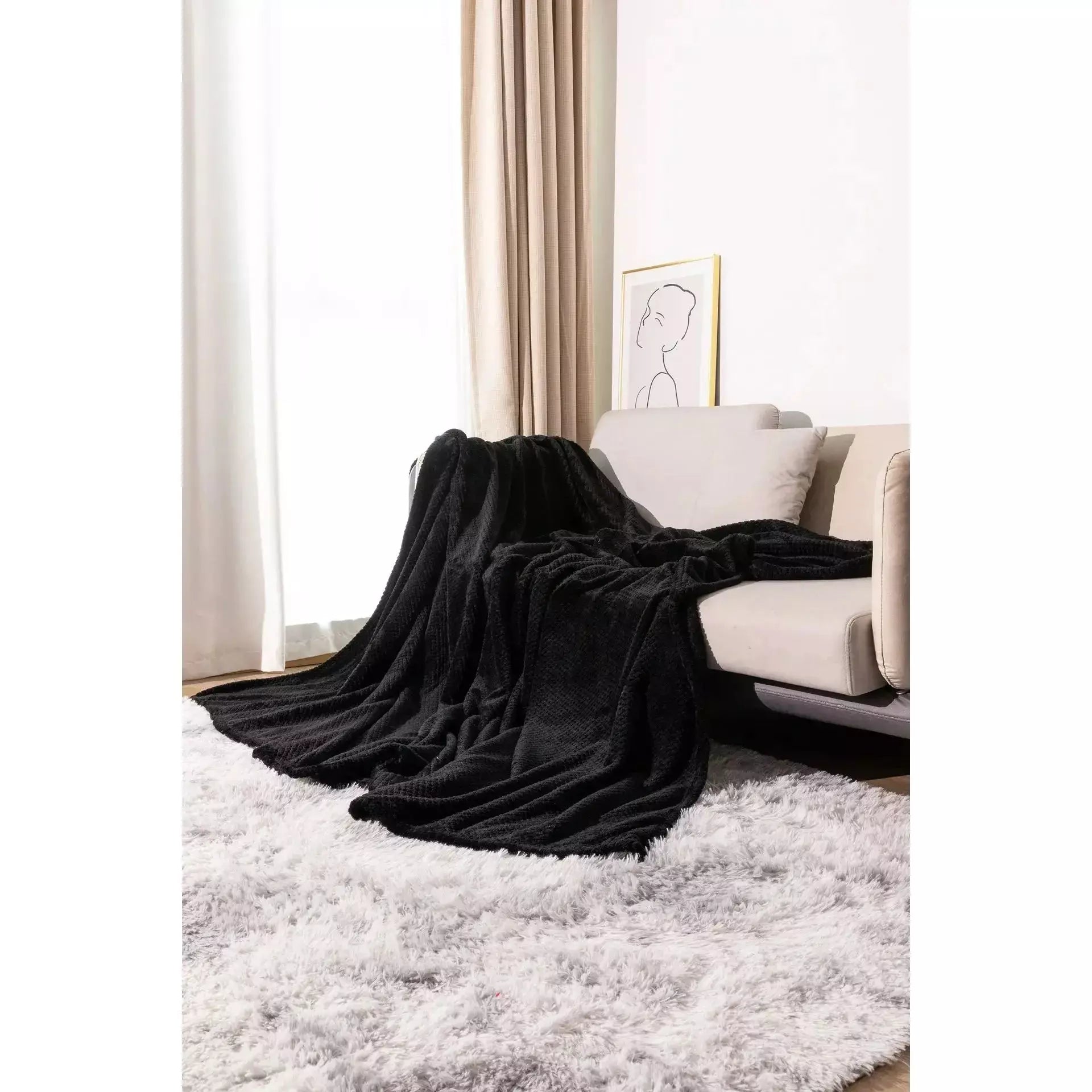 plaid chaud et doux grande taille | Designix - corn black 100x150cm - https://designix.fr/