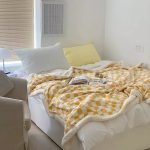 plaid damier épais et chaud | Designix -  Yellow 100x150cm  - https://designix.fr/