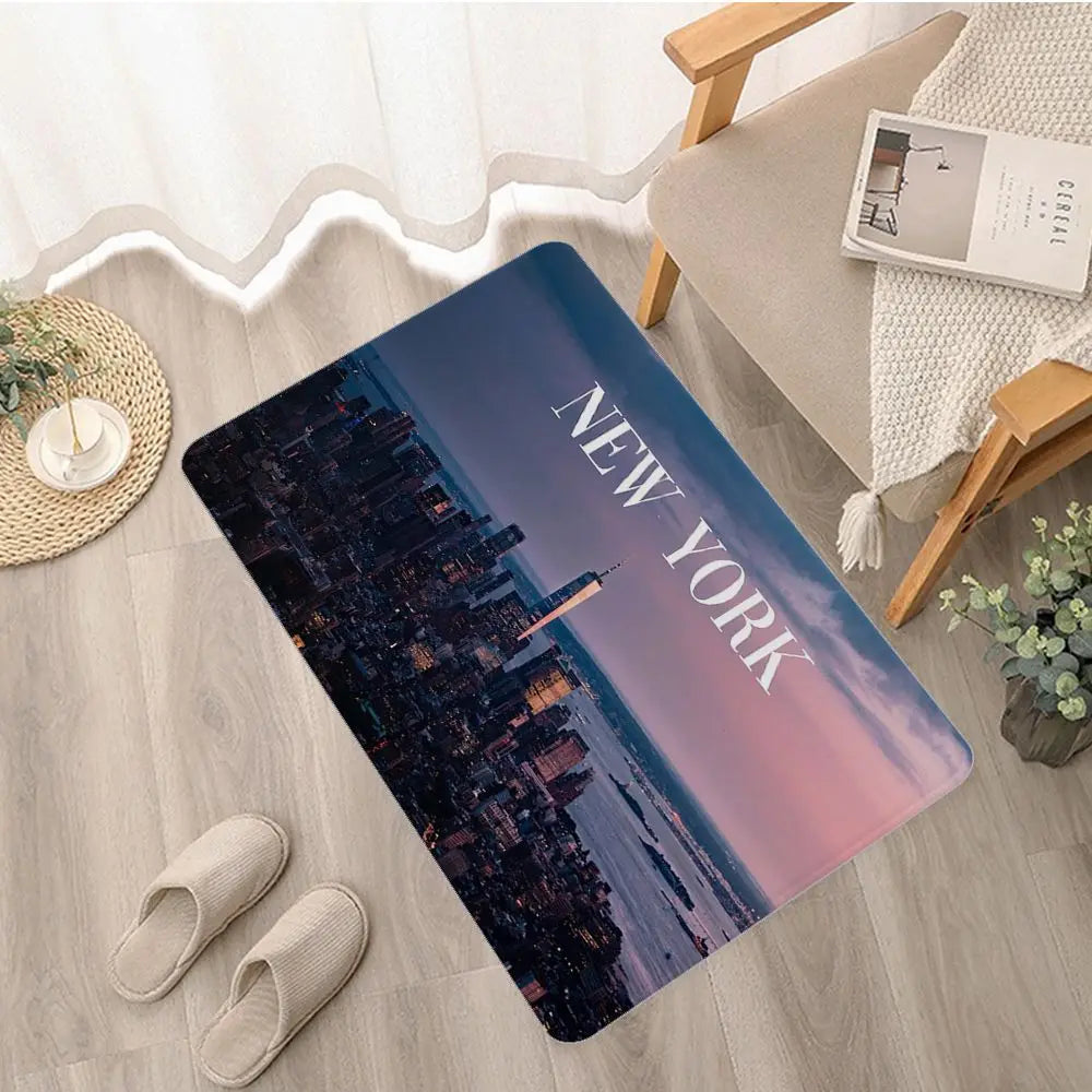 tapis de bain new york gratte ciel et vue