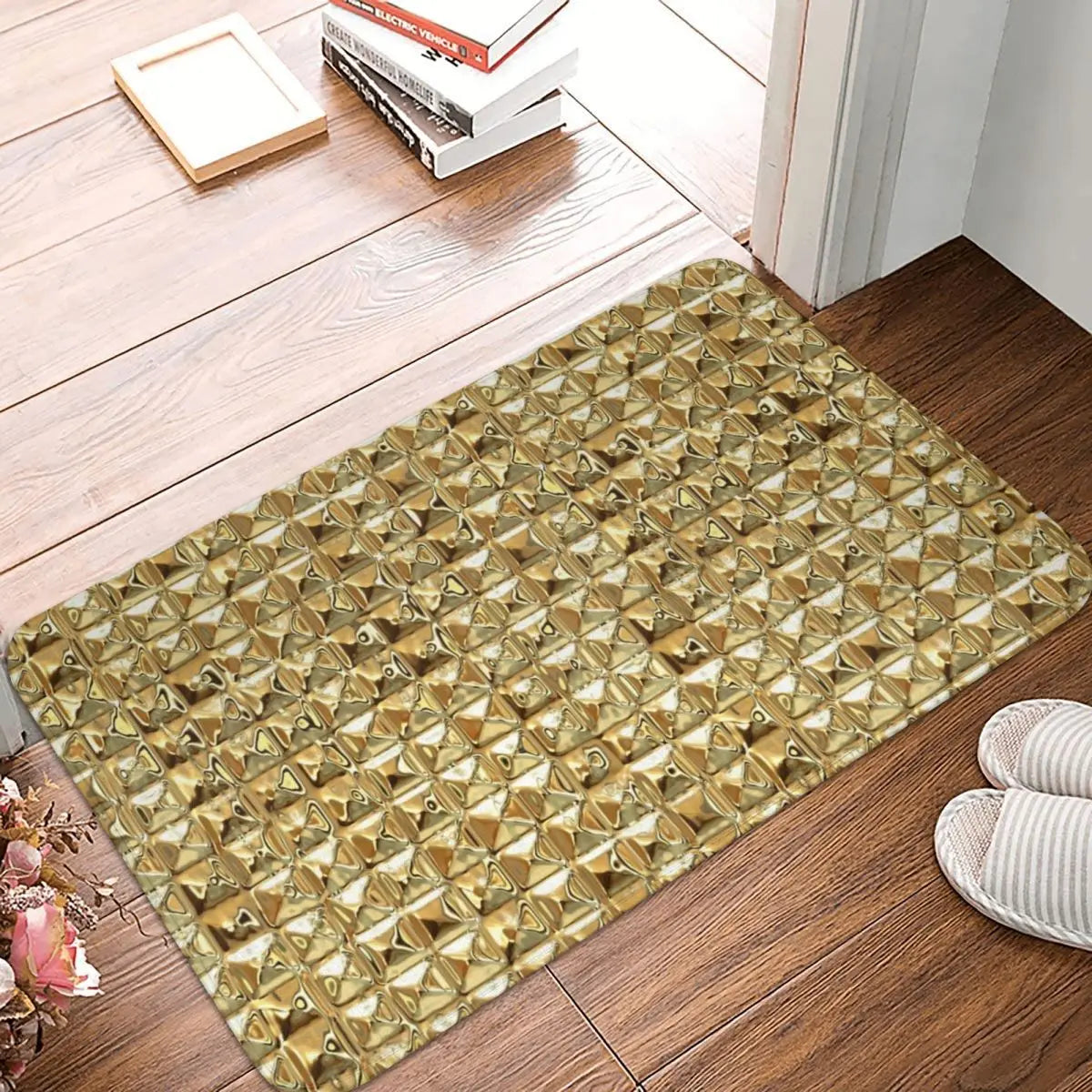 Tapis de bain doré