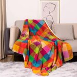 plaid multicolore pour canapé | Designix -  checked 127x152cm  - https://designix.fr/