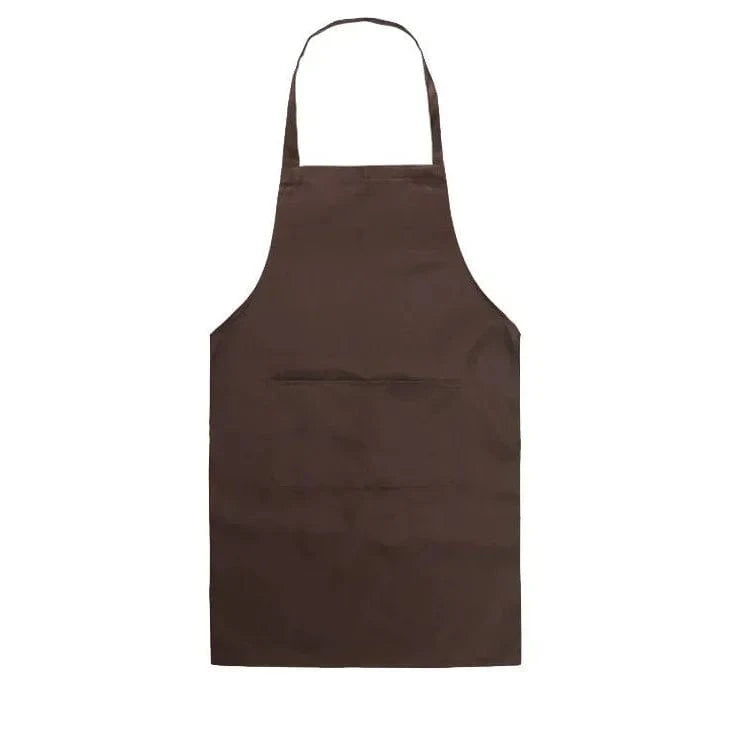 Adjustable Cooking Apron Unisex Household Solid Color Chef Waiter Barbecue Hairdresser Adult Pocket Apron Kitchen Supplies Tool coffee