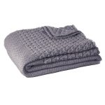 Couvre lit tricoté basket bleu - Brunelli (livraison printemps 2025)