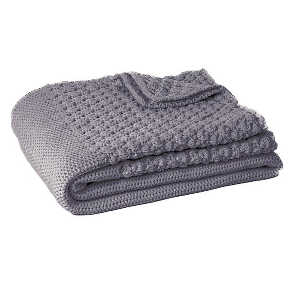 Couvre lit tricoté basket bleu - Brunelli (livraison printemps 2025)
