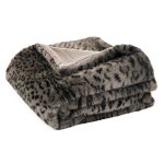 Couvre lit fausse fourrure noire CHEETAH par Brunelli