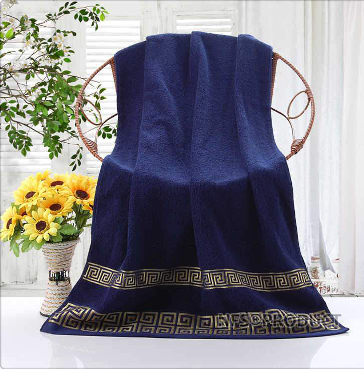 Linge de bain serviette dorée en coton – Image 2