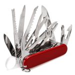 Vaisselle - couteau suisse 30 fonctions inox rouge