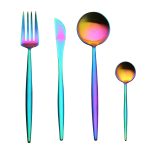 Vaisselle set de couverts arc-en-ciel en inox