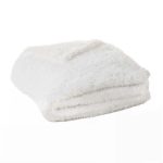 Couvre lit jeté blanc effet fourrure DOUDOU - Brunelli