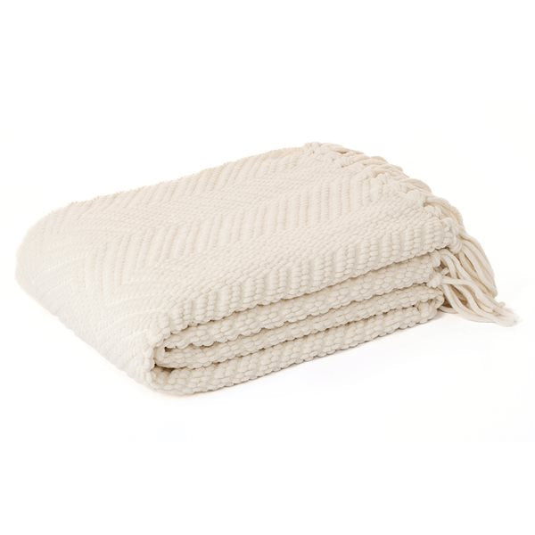 Couvre-lit chenille crème EMY - Brunelli (livraison printemps 2025)