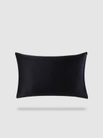 housse de coussin soie de murier 50x70 - Noir