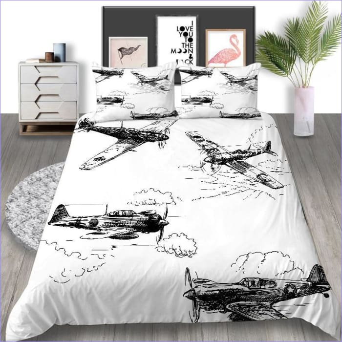 Housse de couette jeunesse aviateur rétro