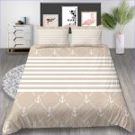 Housse de couette motif ancre sur fond beige