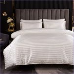 Housse de Couette Blanche et Argent - couettedouillette