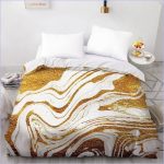Housse de Couette Blanche et dorée - couettedouillette