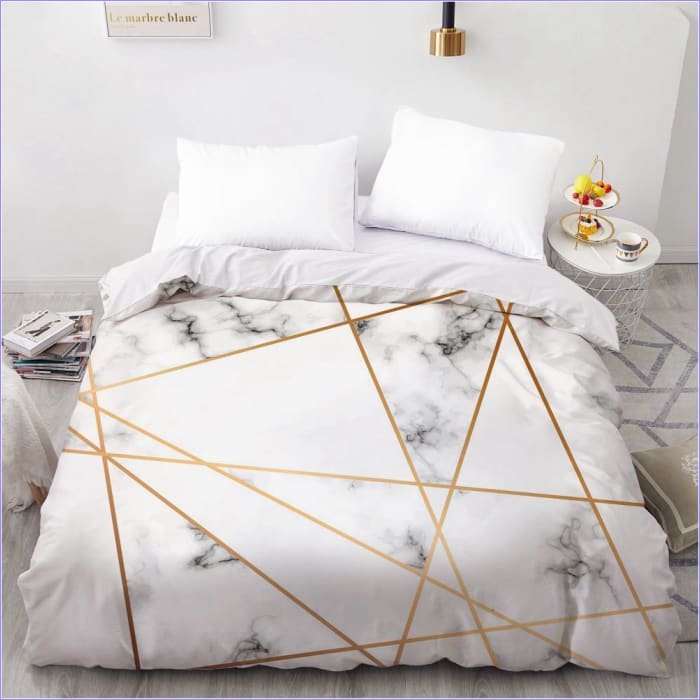 Housse de Couette Blanche et Or - couettedouillette