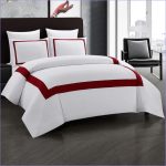 Housse de Couette Blanche et Rouge - couettedouillette