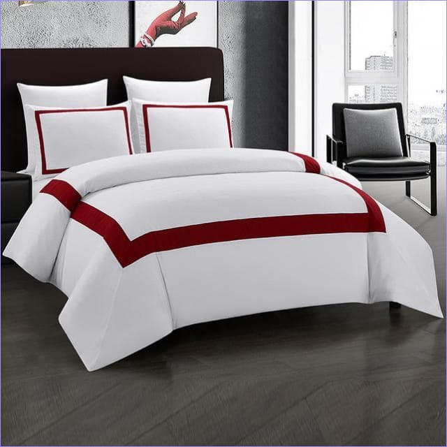 Housse de Couette Blanche et Rouge - couettedouillette