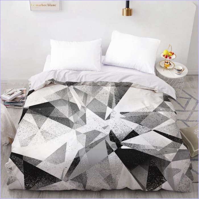 Housse de Couette Blanche Grise - couettedouillette