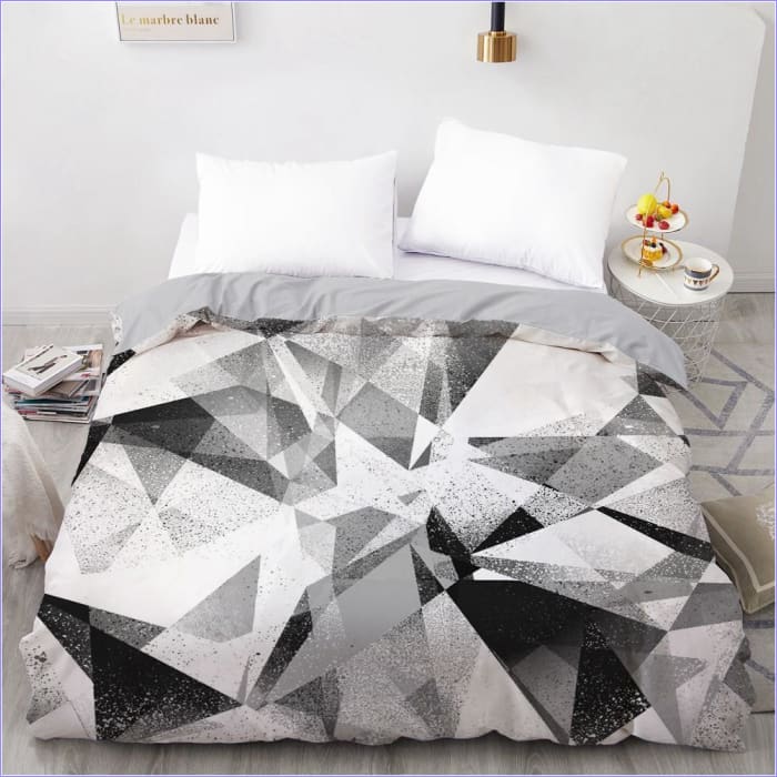 Housse de Couette Blanche Grise - couettedouillette