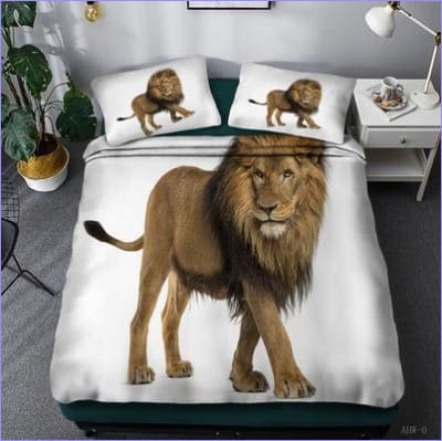 Housse de Couette Blanche Lion Dominant | Couettedouillette