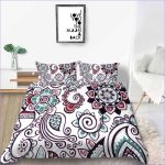 Housse de couette esprit bohème à motif fleuri