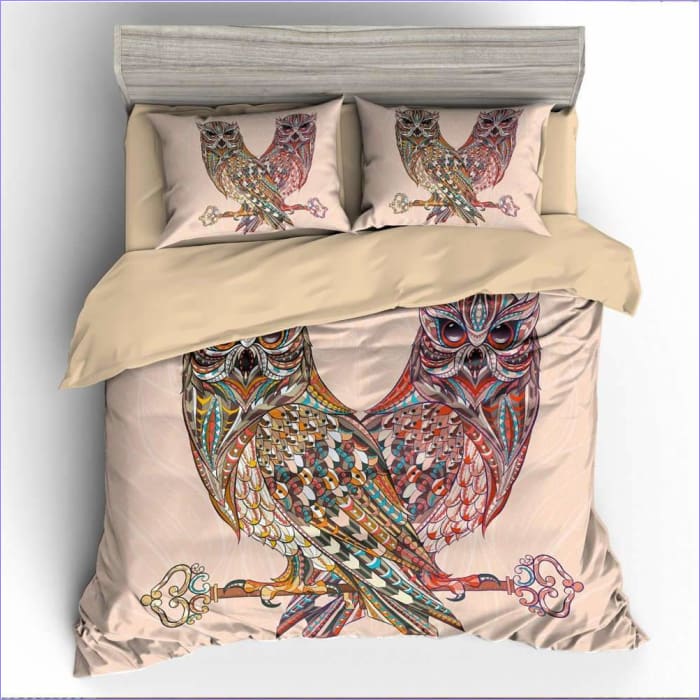 Housse de Couette Bohème - Hiboux - couettedouillette