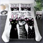 Housse de Couette Chatons Noirs Trio - couettedouillette