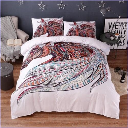 Housse de couette motif mandala équin