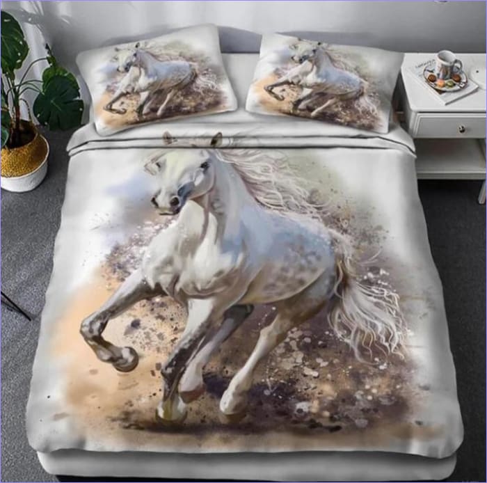 Housse de Couette Cheval Pur Sang Course - couettedouillette