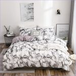 Housse de Couette effet Marbre Blanc - couettedouillette