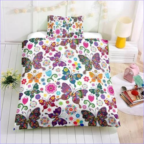 Housse de couette pour enfants motifs papillons