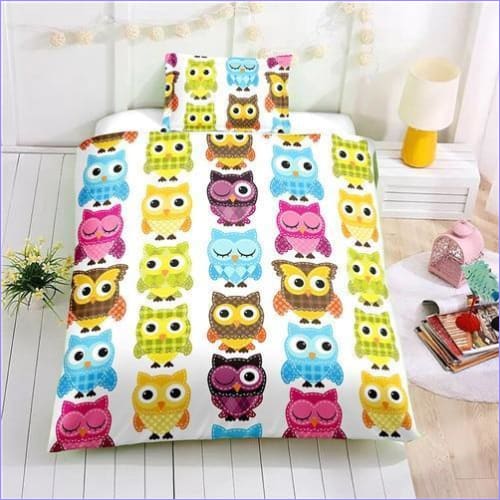 Housse de couette motif mini chouettes pour enfants