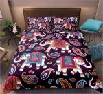Housse de couette motif éléphant ethnique