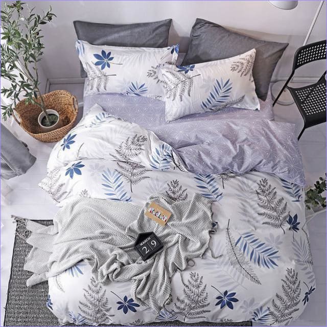 Housse de Couette Fleurie Feuilles assorties -