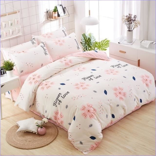Housse de Couette Fleurie Fleurs et Love - couettedouillette