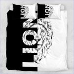 Housse de Couette Lion Noir et Blanc | Couettedouillette