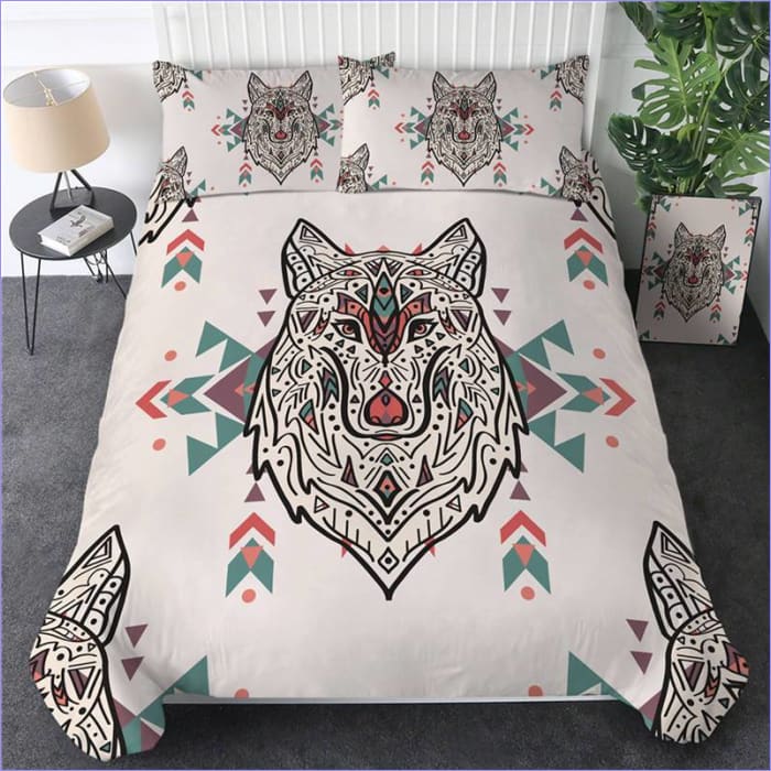 Housse de couette loup bohème ancestral