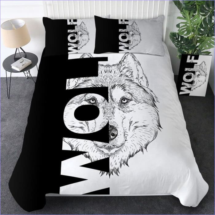 Housse de couette motif loup en style BD – Image 3