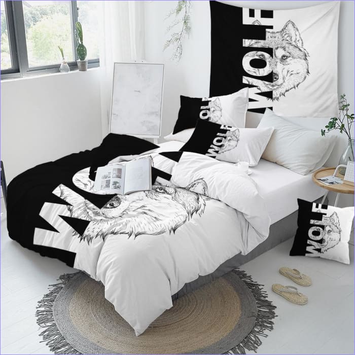 Housse de couette motif loup en style BD – Image 4