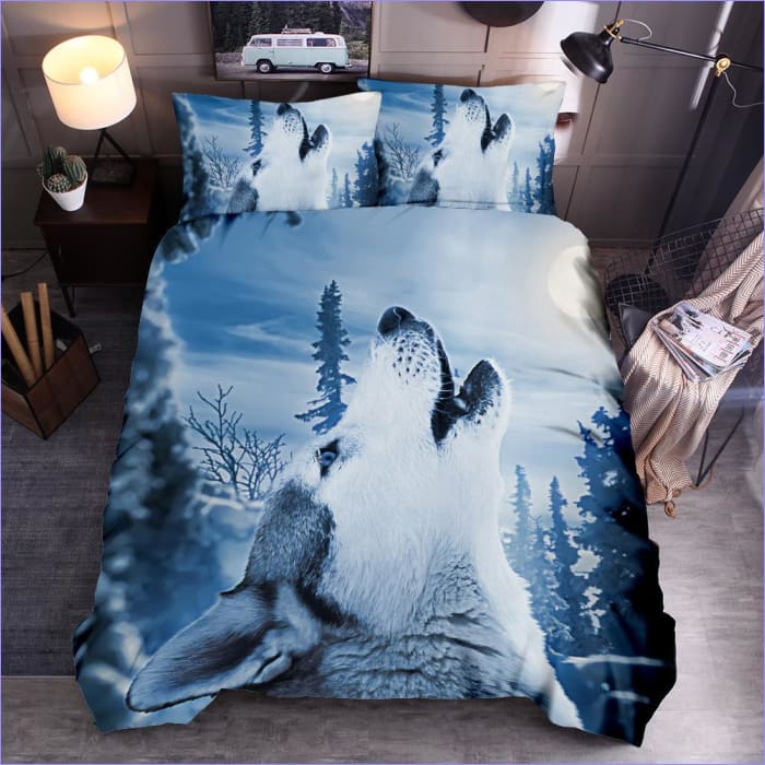 Housse de Couette Loup Blanc - couettedouillette