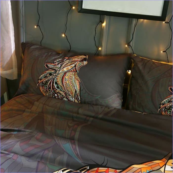 Housse de couette esprit bohème avec loup – Image 3